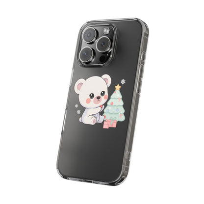 Christmas Polar Bear Phone Case, Kawaii Holiday Accessory
