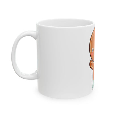 Gingerbread Man Mug: Cute Christmas Ice Skating Gift