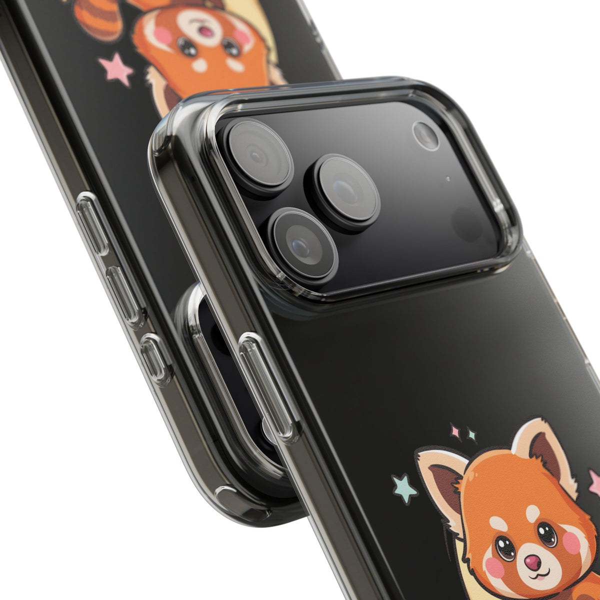 Red Panda Phone Case, Kawaii Moon Companion