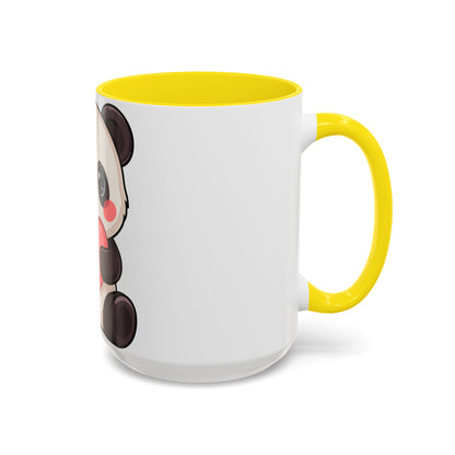 Kawaii Panda Heart Accent Coffee Mug