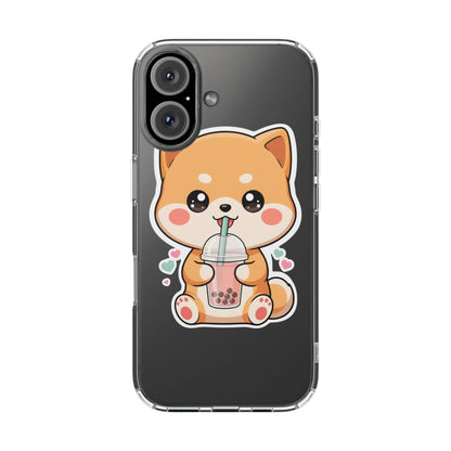 Kawaii Shiba Inu Phone Case for Bubble Tea Lovers