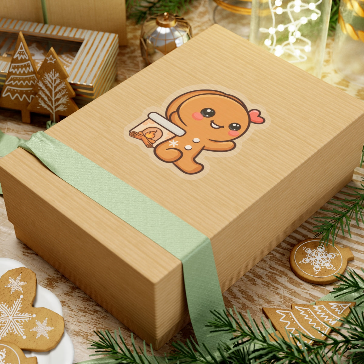 Kawaii Gingerbread Sticker for Cozy Holiday Cheer