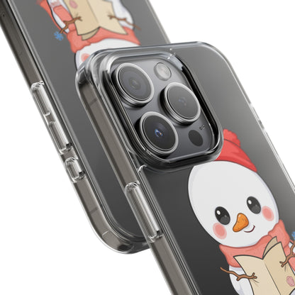 Kawaii Snowman Phone Case Reading to Santa