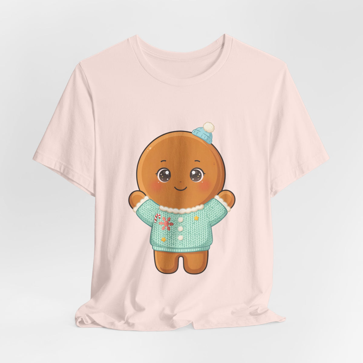 Kawaii Gingerbread Man Christmas Tee for Holiday Cheer