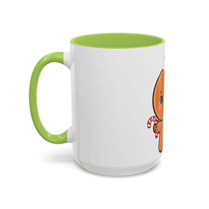 Gingerbread Man Christmas Mug, 11oz or 15oz Accent Coffee Mug