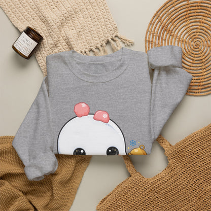 Kawaii Snowman Sweatshirt, Cute Winter Crewneck