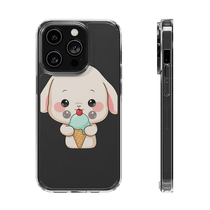 Kawaii Bunny Phone Case, Ice Cream Cutie Clear Case