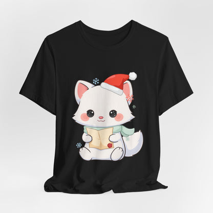 Christmas Arctic Fox T-Shirt for Cozy Holiday Readers