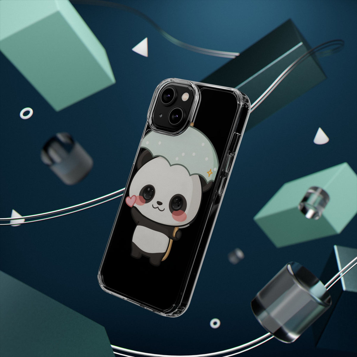 Kawaii Panda Clear Impact-Resistant Phone Case
