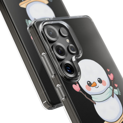 Kawaii Snowman Phone Case, Cute Winter Cheer