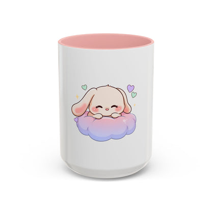 Kawaii Bunny Accent Coffee Mug, Dreamy Cute Animal Gift