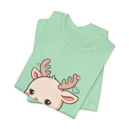 Kawaii Reindeer T-Shirt for Cozy Christmas Fans
