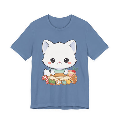 Kawaii Arctic Fox Christmas Baking T-Shirt
