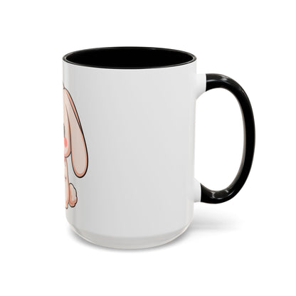 Kawaii Bunny Accent Coffee Mug with Heart, 11oz or 15oz