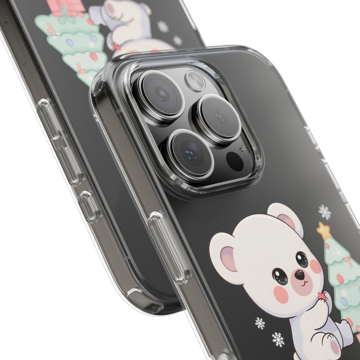 Christmas Polar Bear Phone Case, Kawaii Holiday Accessory