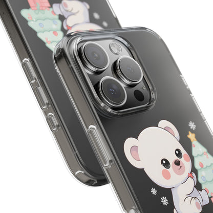 Christmas Polar Bear Phone Case, Kawaii Holiday Accessory