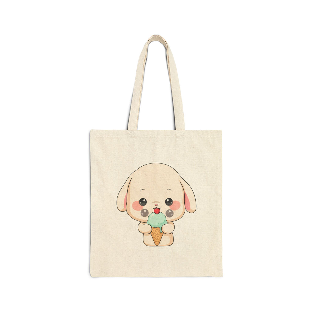 Kawaii Bunny Tote Bag with Ice Cream