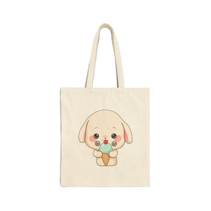 Kawaii Bunny Tote Bag with Ice Cream