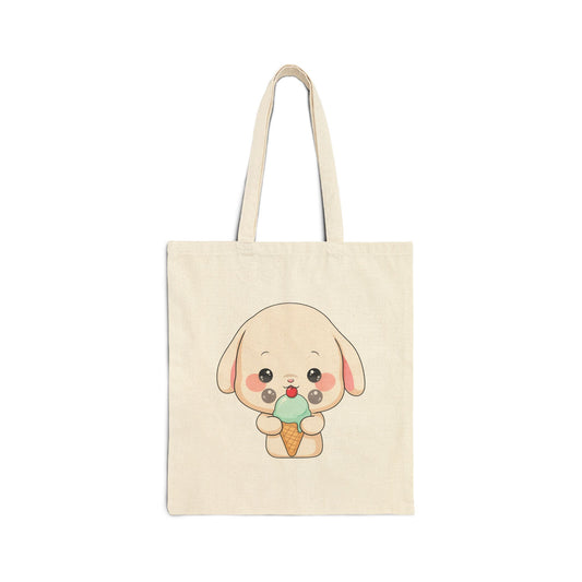 Kawaii Bunny Tote Bag with Ice Cream