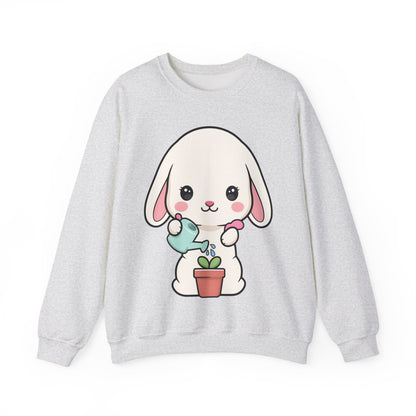 Kawaii Bunny Sweatshirt, Cute Gardening Crewneck