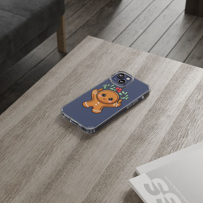 Kawaii Gingerbread Phone Case with Mistletoe Cheer