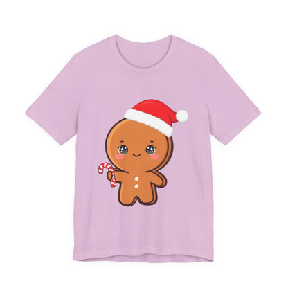 Gingerbread Man Christmas T-Shirt, Cute Kawaii Holiday Tee