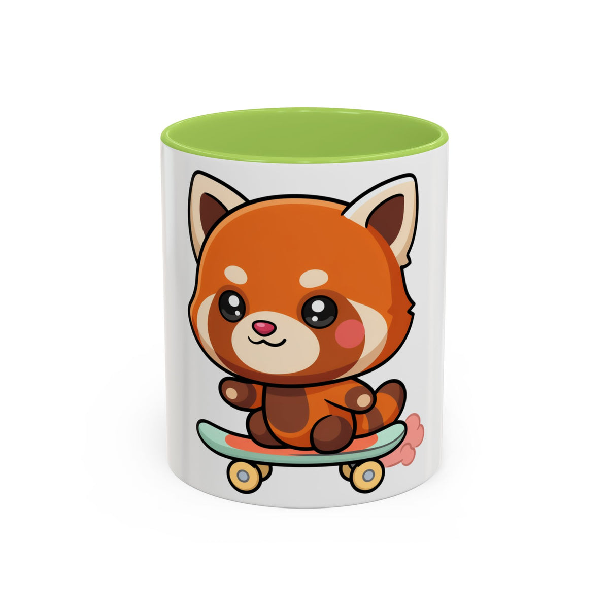 Red Panda Skateboard Mug – Kawaii Accent Coffee Mug