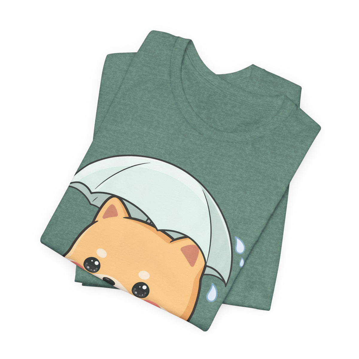 Kawaii Shiba Inu Umbrella T-Shirt for Rainy Day Fans