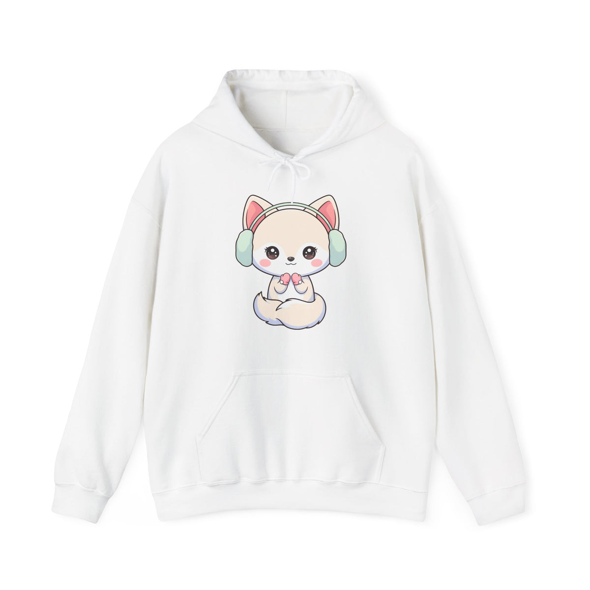Kawaii Arctic Fox Hoodie – Cute Winter Animal Sweatshirt