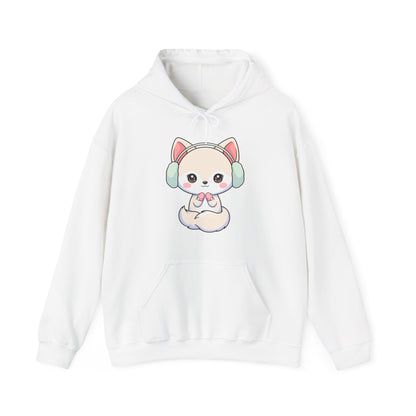 Kawaii Arctic Fox Hoodie – Cute Winter Animal Sweatshirt