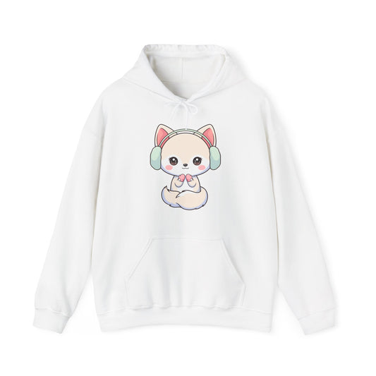 Kawaii Arctic Fox Hoodie – Cute Winter Animal Sweatshirt