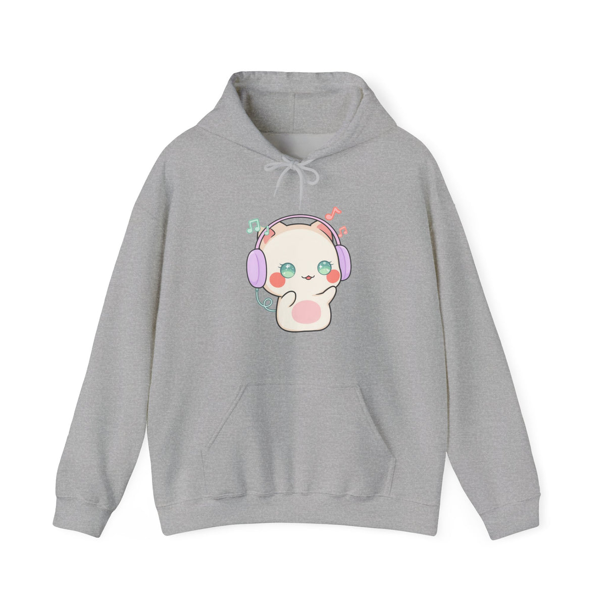 Kawaii Cat Hoodie for Cute Music Lovers