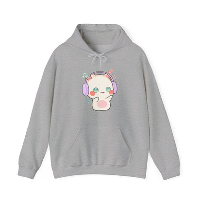 Kawaii Cat Hoodie for Cute Music Lovers