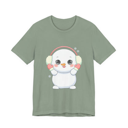Kawaii Snowman T-Shirt for Cute Winter Style