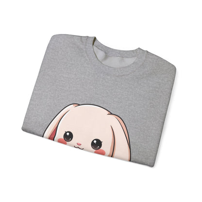 Kawaii Bunny Sweatshirt, Cute Heart Hug Crewneck
