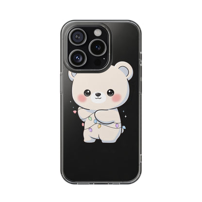 Kawaii Polar Bear Phone Case with Fairy Lights