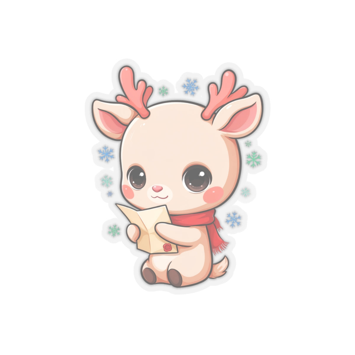 Kawaii Reindeer Christmas Sticker for Holiday Journals