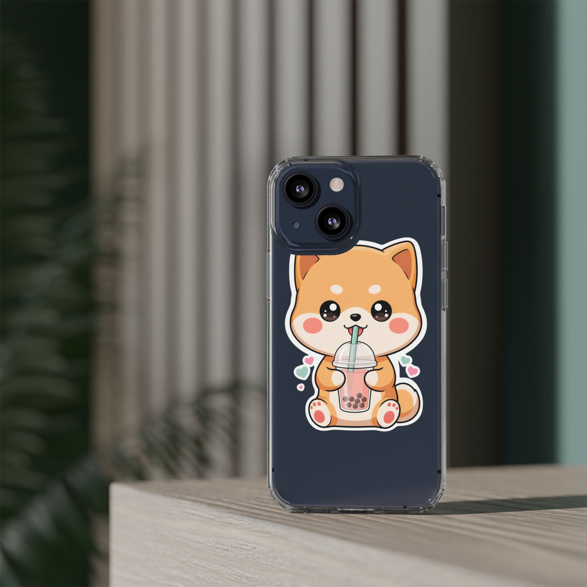 Kawaii Shiba Inu Phone Case for Bubble Tea Lovers
