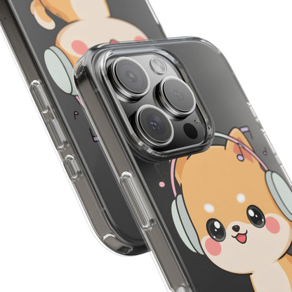 Kawaii Shiba Inu Phone Case – Music Lover Clear Case