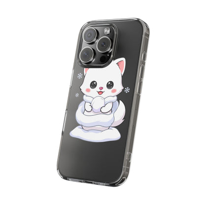 Kawaii Arctic Fox Phone Case, Cute Snow Day Gift