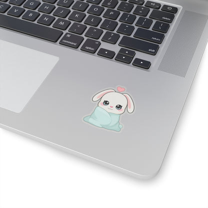 Cozy Bunny Sticker, Kawaii Blanket Buddy