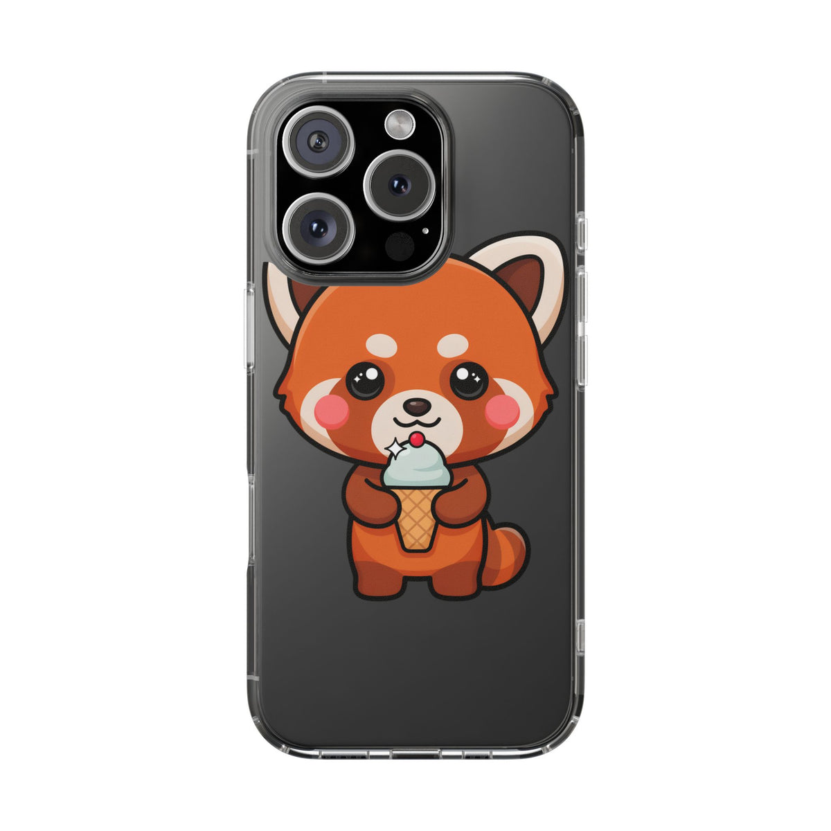 Kawaii Red Panda Phone Case with Ice Cream