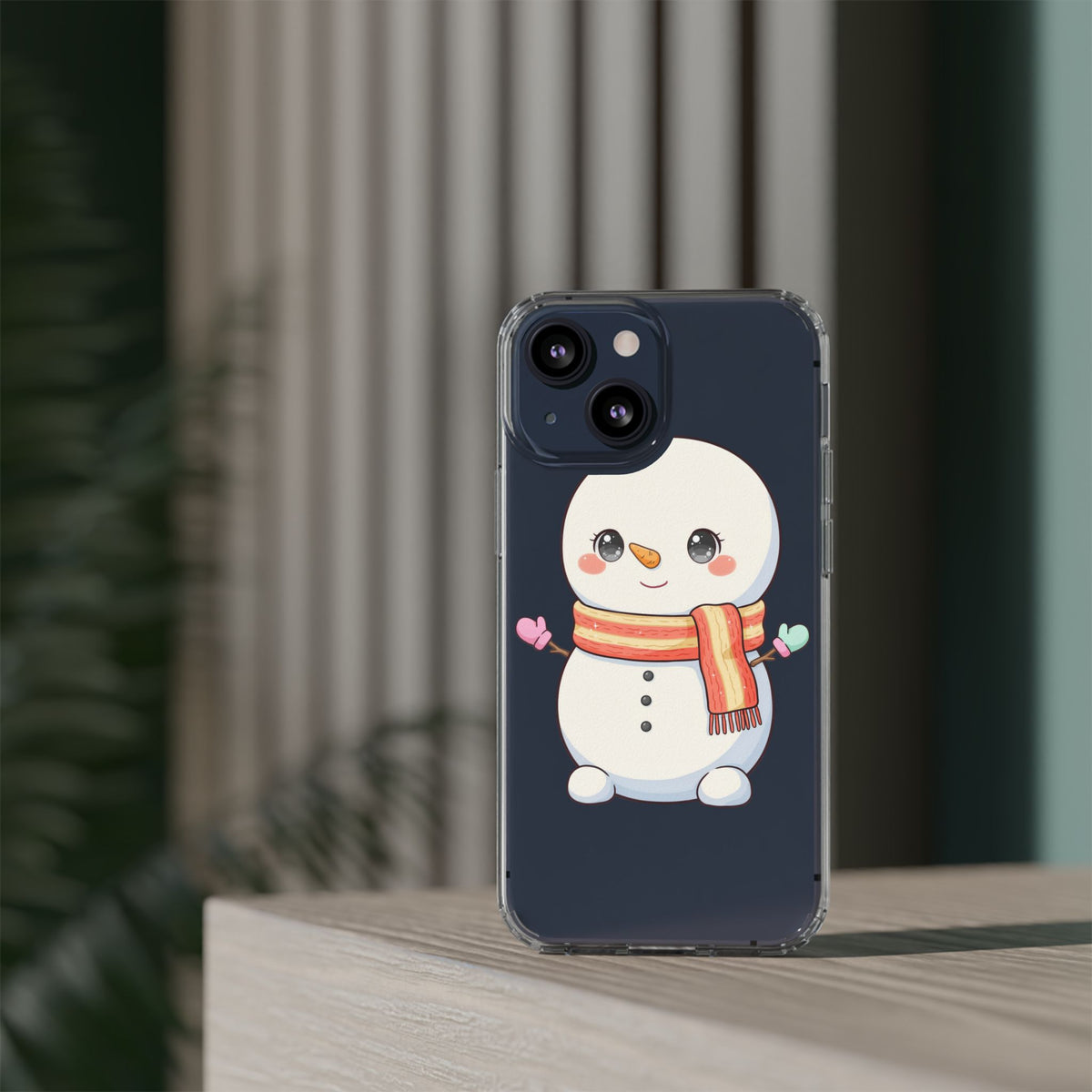 Kawaii Snowman Phone Case – Cute Christmas Clear Case