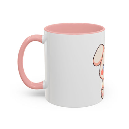Kawaii Bunny Coffee Mug, Cute Latte Lover Accent Mug