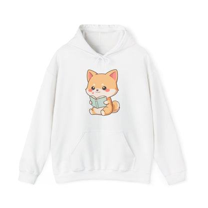 Kawaii Shiba Inu Reading Hoodie for Cozy Study Days