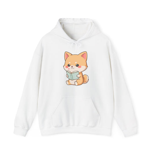 Kawaii Shiba Inu Reading Hoodie for Cozy Study Days