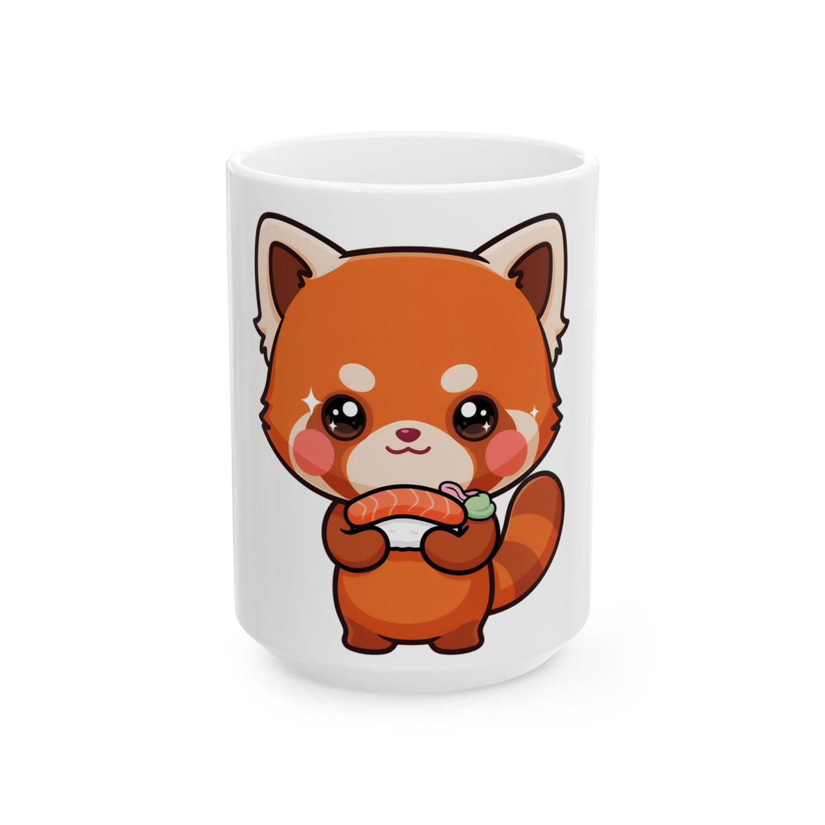 Red Panda Sushi Mug – Cute Kawaii Ceramic Coffee Cup