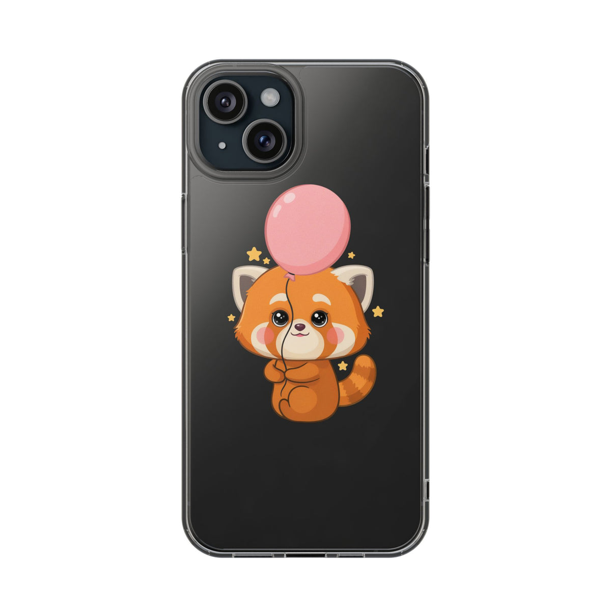 Kawaii Red Panda Clear Impact-Resistant Case with Balloon