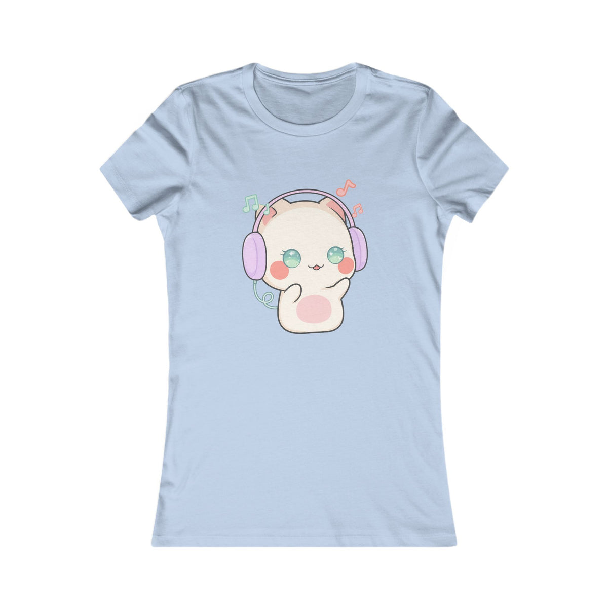 Kawaii Cat Music Lover Women's Favorite Tee