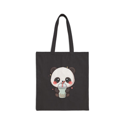 Kawaii Panda Tote Bag for Bubble Tea Lovers